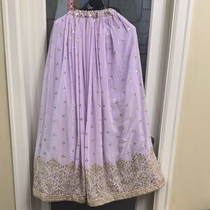 Elegant Lavender Embellished Skirt
